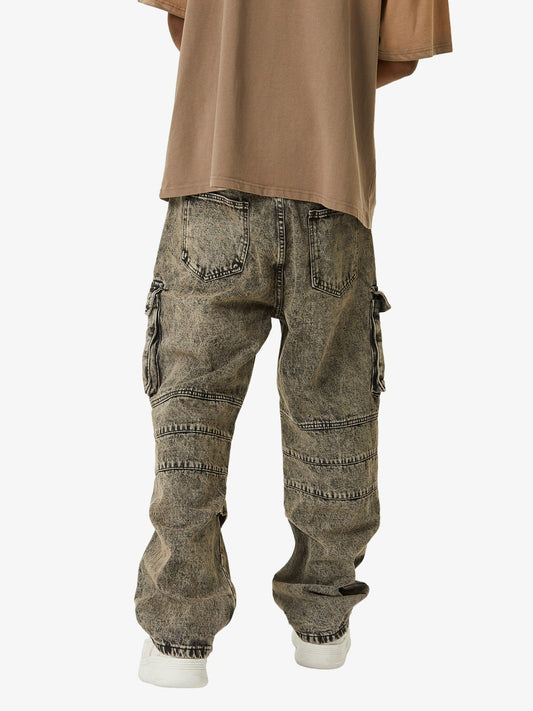 Thesupermade American Street Style Washed Distressed Work Jeans - 2354 