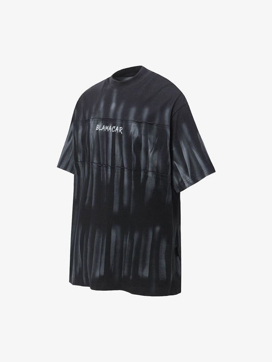 Oversized Tie-Dye Embroidered Letter T-Shirt 