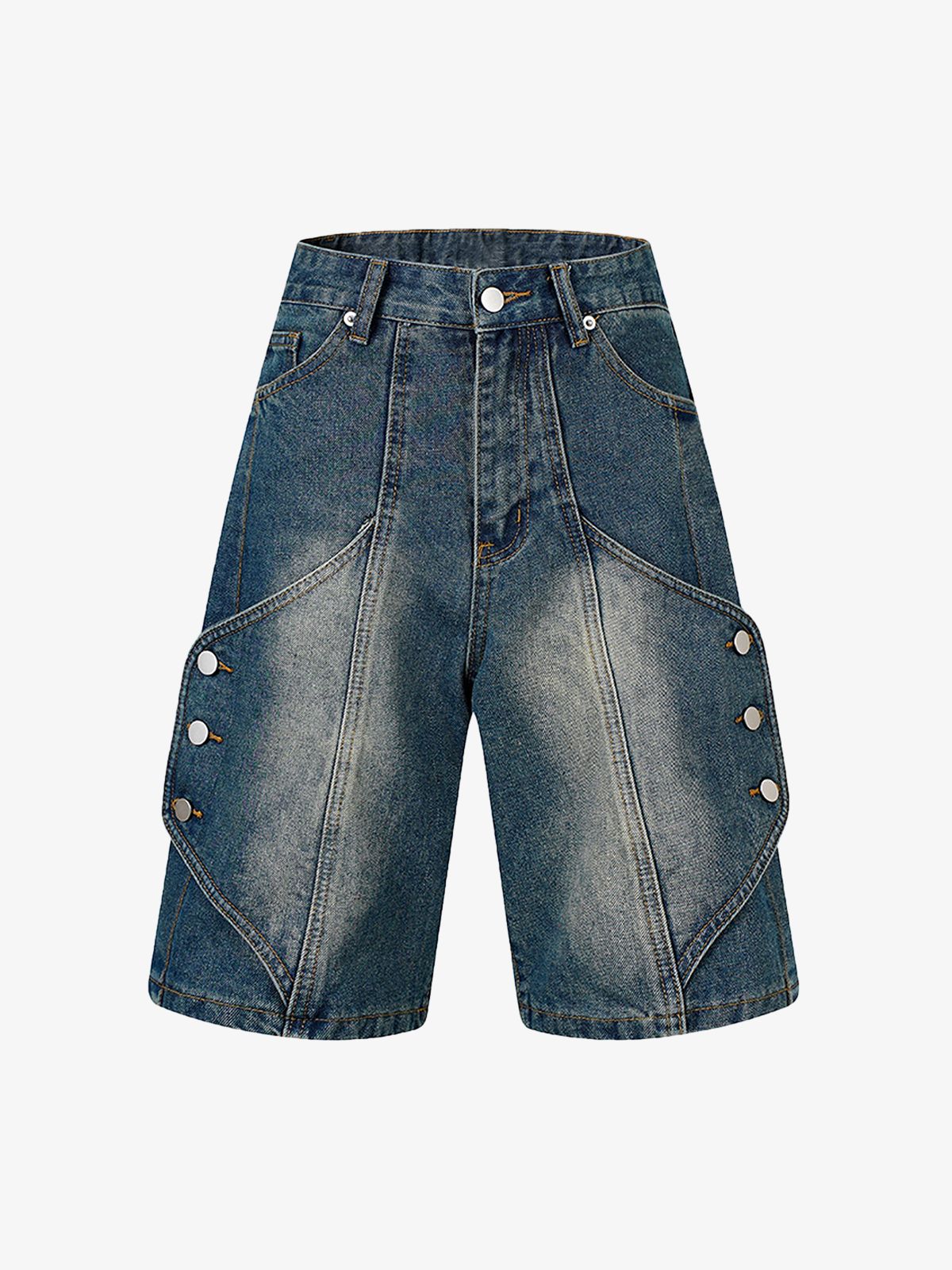 Thesupermade High Street Washed Distressed Denim Shorts 
