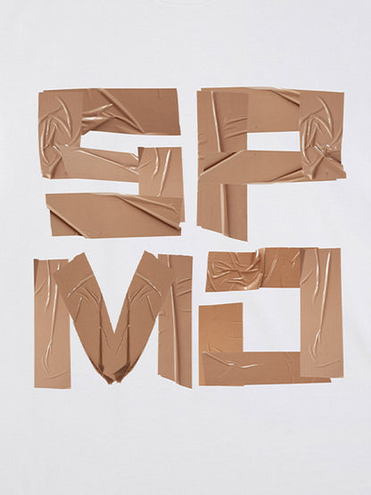Original Tape Layered Letter Print T-shirt 
