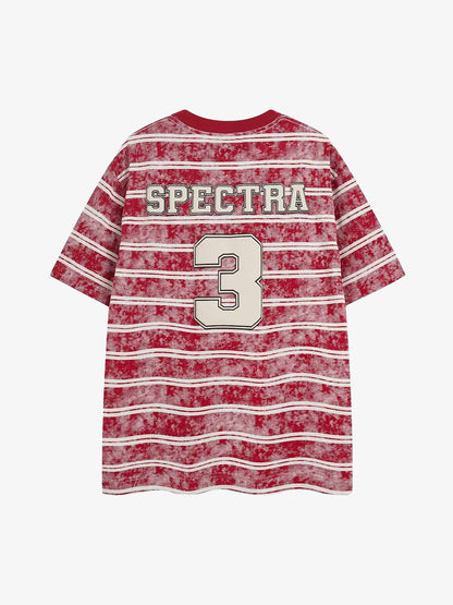 Graphic Lettering Striped Oversized T-Shirt 