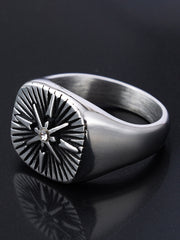 Vinatege Nordic Navigator Compass Cross Ring 