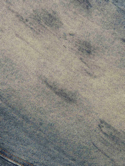Thesupermade Distressed Washed Ink Splashed Straight Jeans 