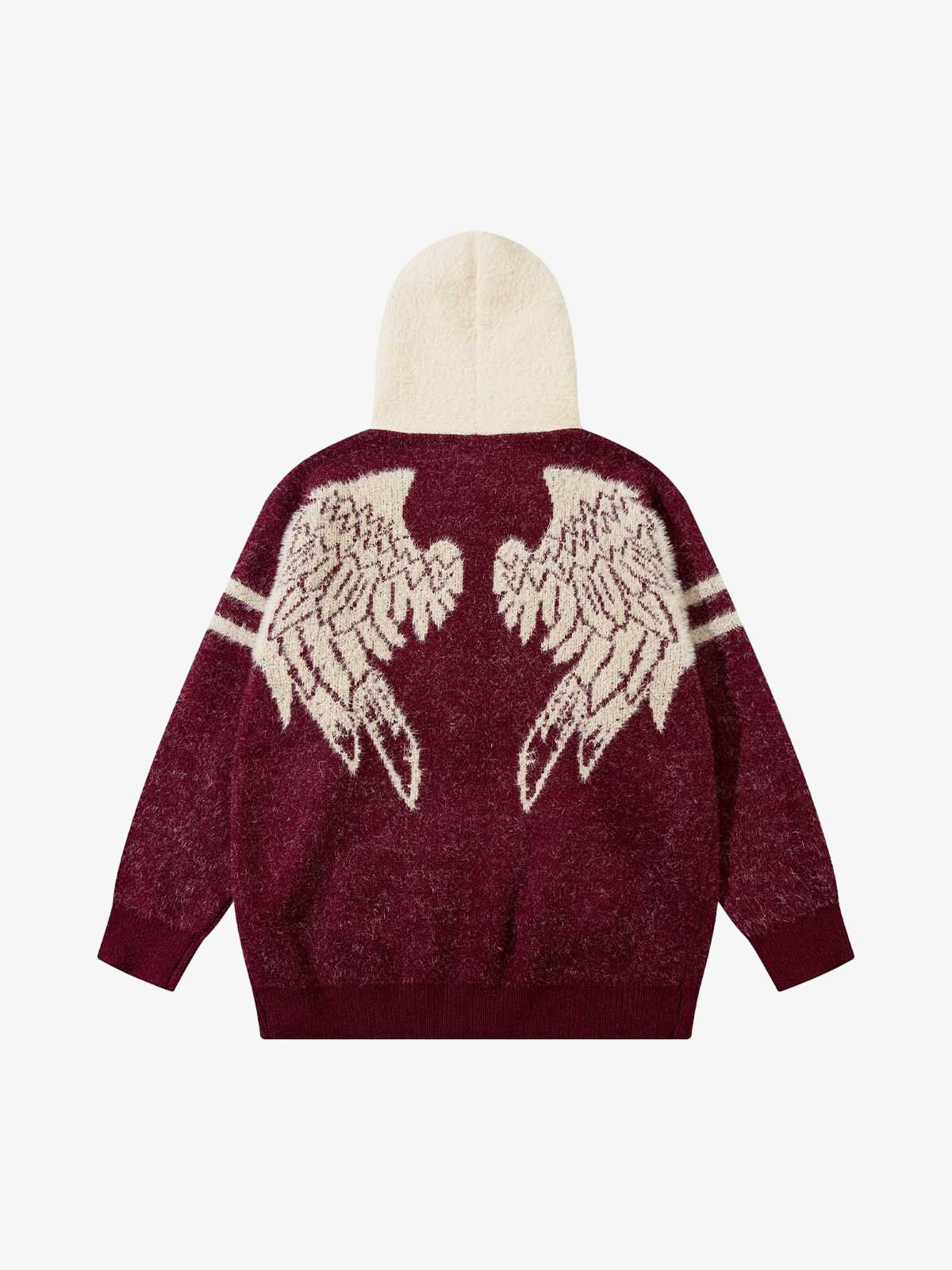Thesupermade Fuzzy Zipper Hooded Sweater 