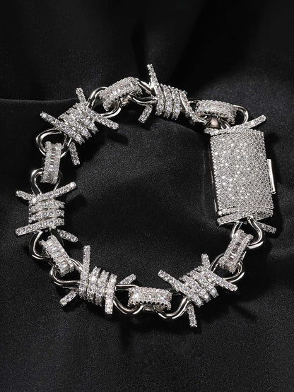 Punk Style Knot Hotfix Rhinestone Bracelet 