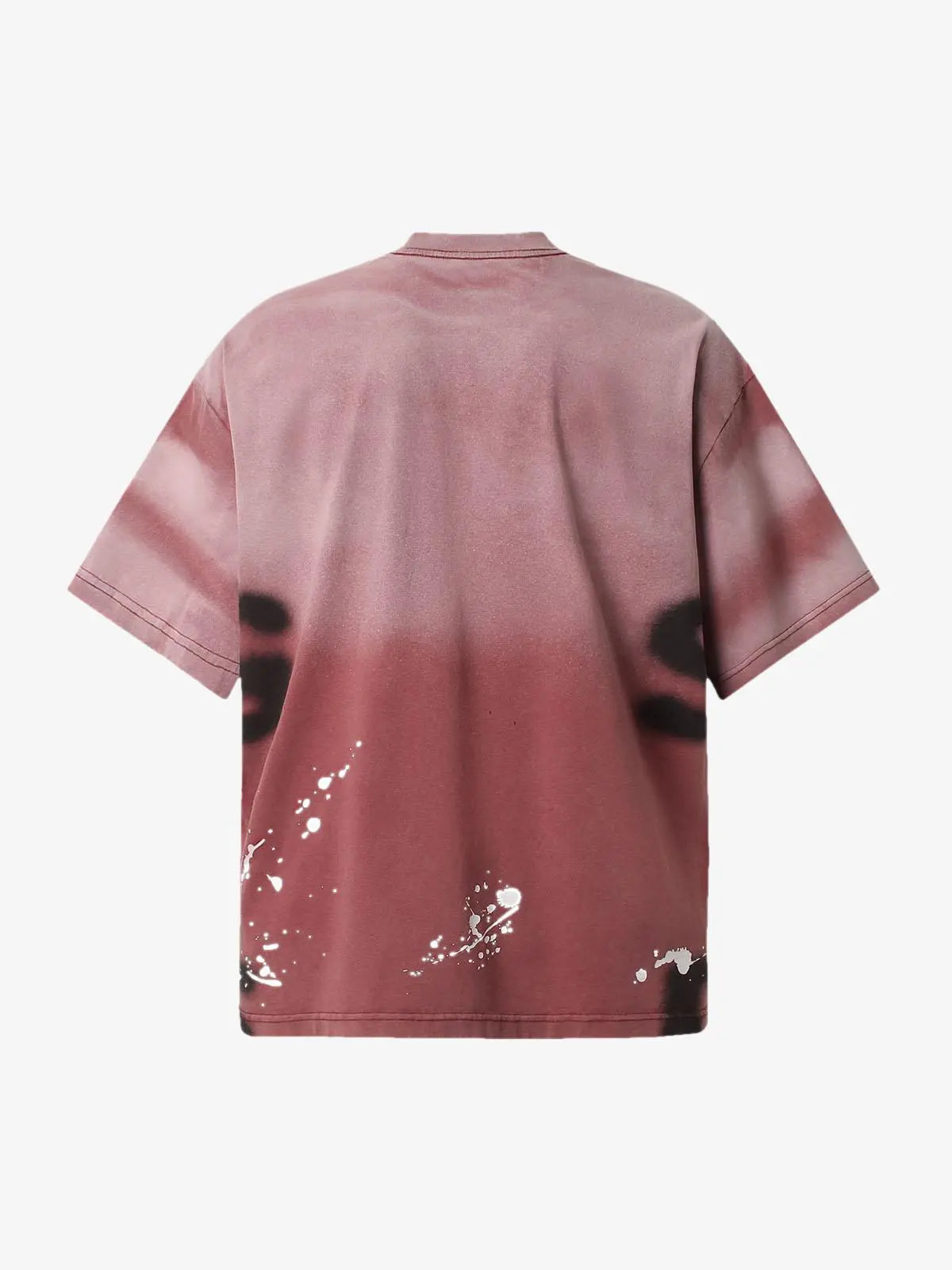 Ink Splash Letter Print T-Shirt - 2414 