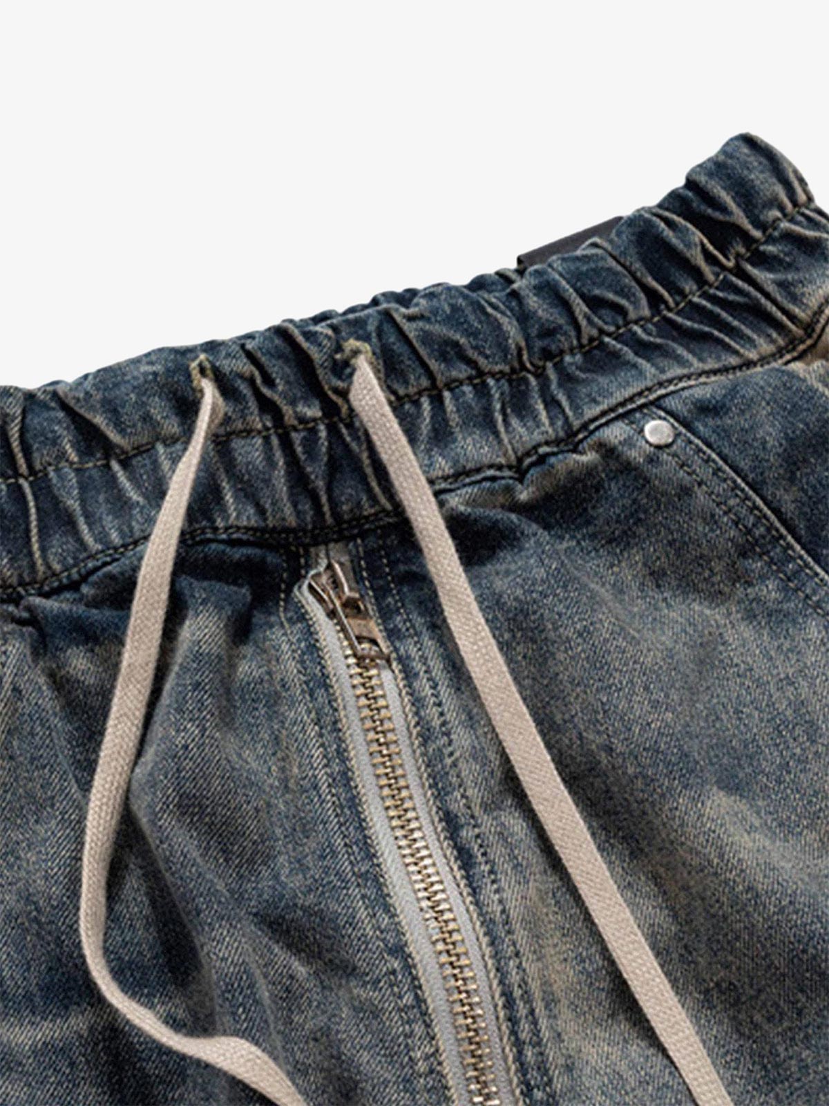 Thesupermade Wide Leg Multi-Pocket Straight Leg Loose Jeans - 1666 