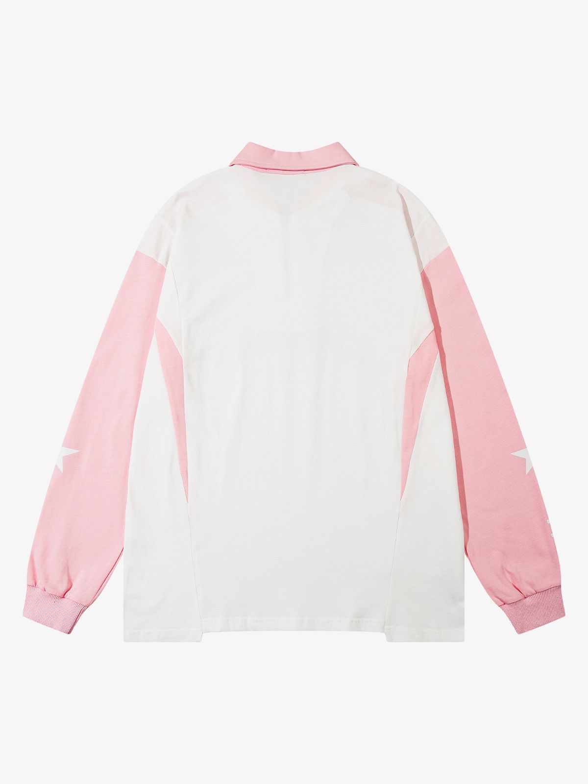 Thesupermade Star Contrast Color Long Sleeve Quarter Zipper Shirt 
