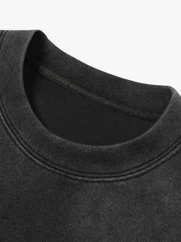 Washed Faux Two-Piece Racing Long Sleeve T-shirt - 2543 