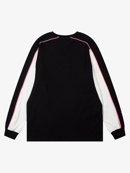 Thesupermade Silver Letter Cross Embroidery Long Sleeve T-shirt 