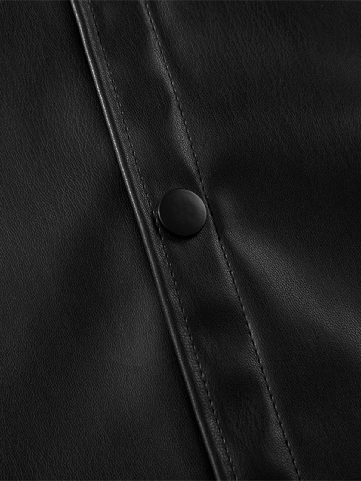 Cleanfit Short-Sleeve PU Leather Shirt 