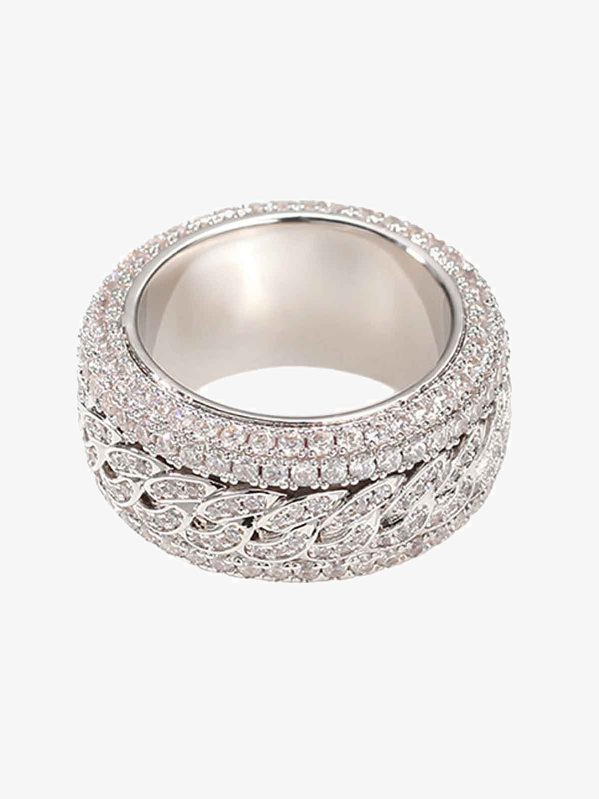 Thesupermade Full Diamond Spinnable Ring 