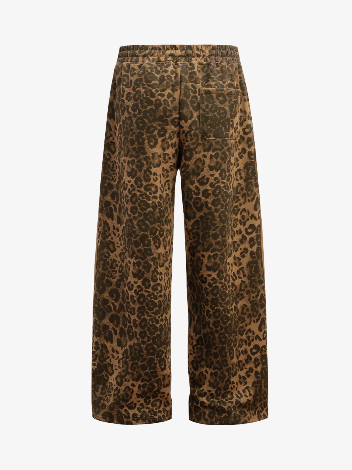 French Terry Cheetah Print Suede Tracksuit - 2277 
