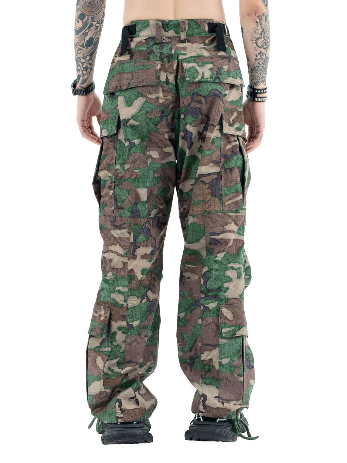 Camouflage Adjustable Belt Cargo Pants 