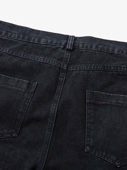 Deconstructed Split Pleated Pocket Cargo Jeans 