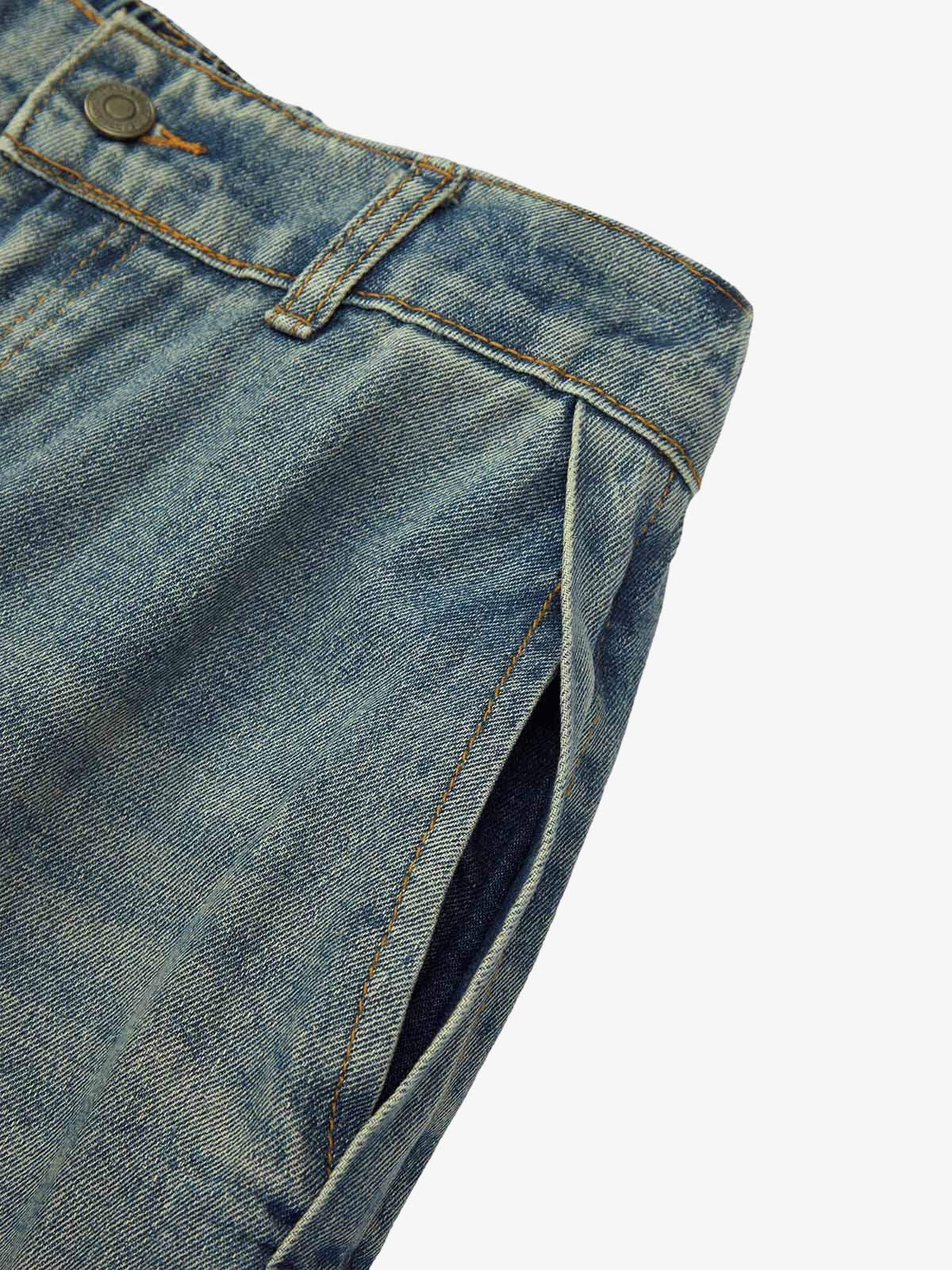 Thesupermade American Retro Contrast Washed Jeans 