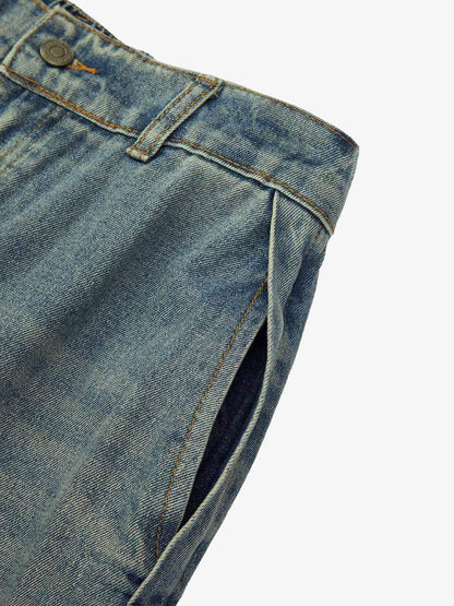 Thesupermade American Retro Contrast Washed Jeans 