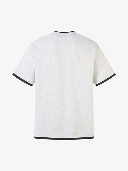 Contrast Color Stitching Faux Two-Piece T-shirt 