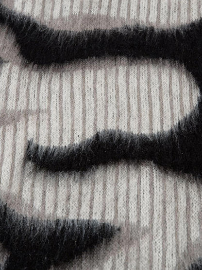 Thesupermade Abstract Mohair Crew Neck Sweater 