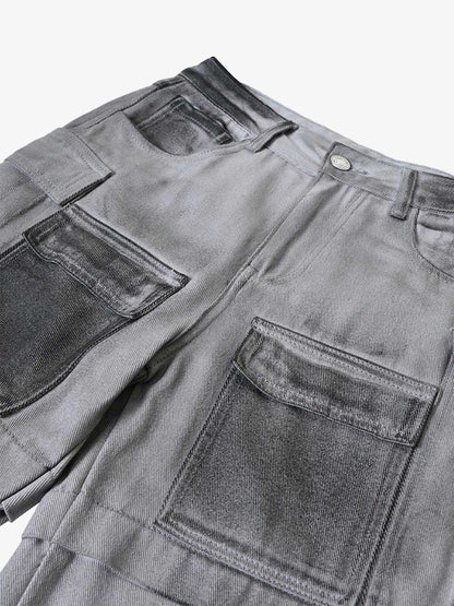 Thesupermade High Street Hip Hop Distressed Washed Work Jeans 