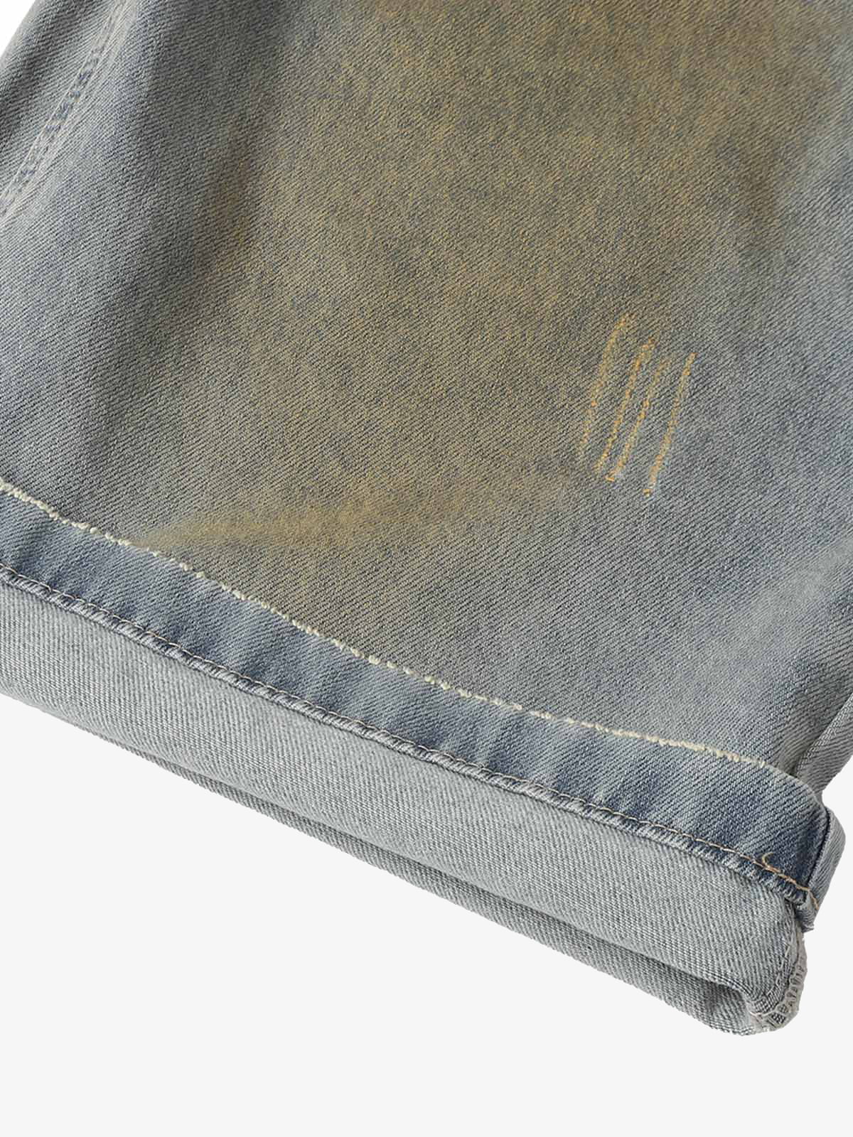Street Wash Spray Paint Denim Jorts 