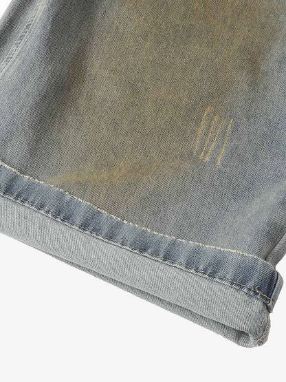 Street Wash Spray Paint Denim Jorts 
