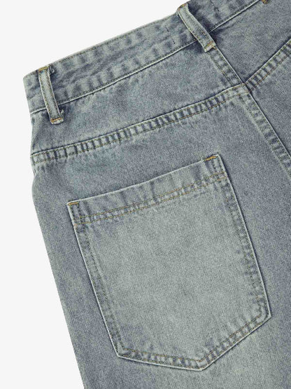 Thesupermade Retro Stitching Diamonds Embroidery Shorts 