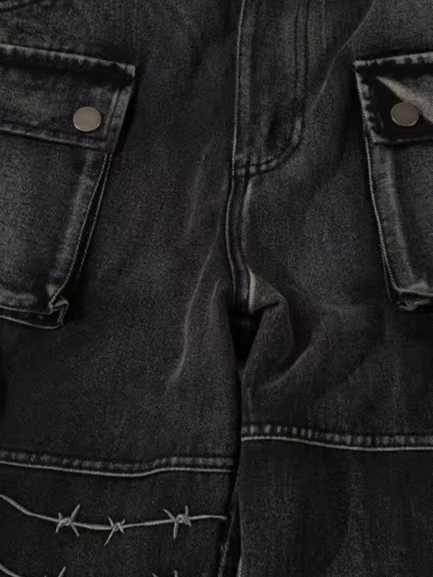 Thesupermade High Street Embroidery Hip-Hop Jeans - 2122 