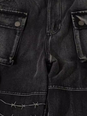 Thesupermade High Street Embroidery Hip-Hop Jeans - 2122 