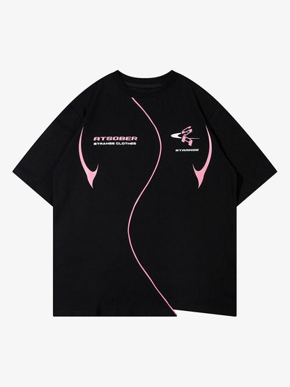 Thesupermade High Street Motorcycle Print Asymmetric T-shirt 