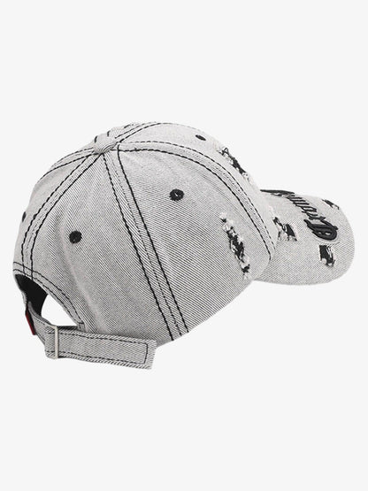 Distressed Letter Embroidery Baseball Cap 