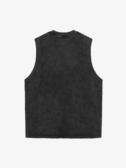 Original Fun Graffiti Print Vest Unique Graphic Tank Top 