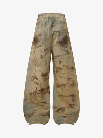 Dirty Dye Baggy Barrel Jeans 