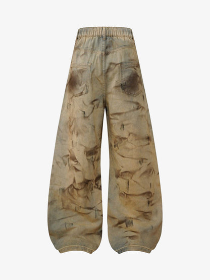 Dirty Dye Baggy Barrel Jeans 