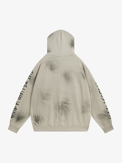 Wasteland Washed Patched Embroidered Hoodie Set 