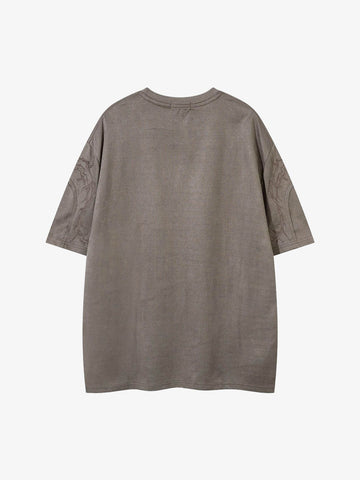 Thorn Embroidery Suede T-Shirt 
