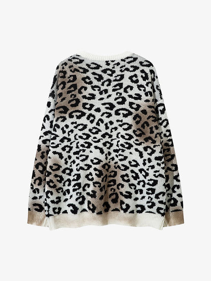 Thesupermade Tie-dye Cheetah Jacquard Sweater 