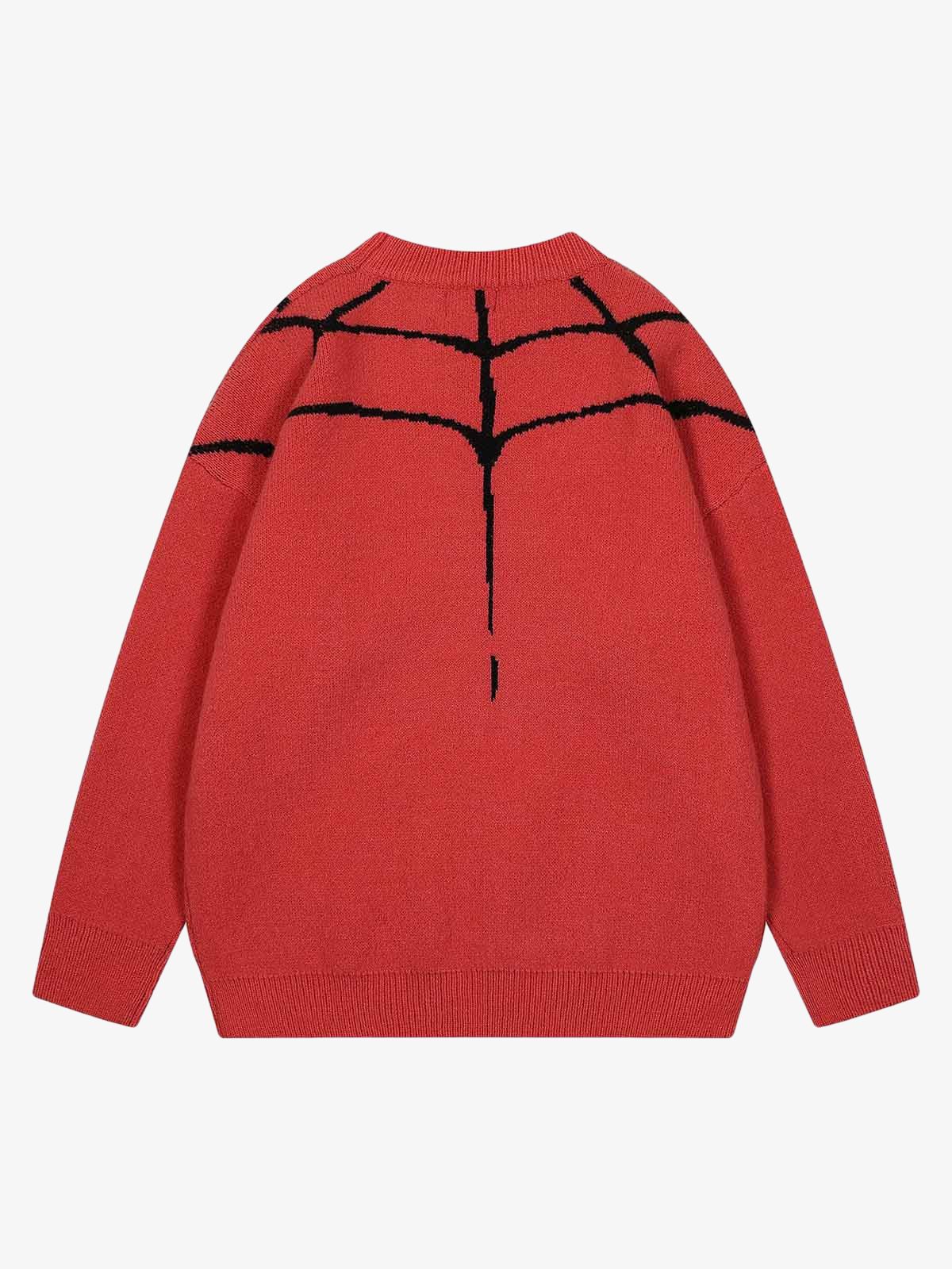 Thesupermade Spider&Heart Knit Crew Neck Sweater - 2323 