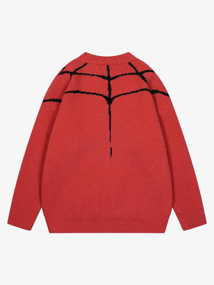 Thesupermade Spider&Heart Knit Crew Neck Sweater - 2323 