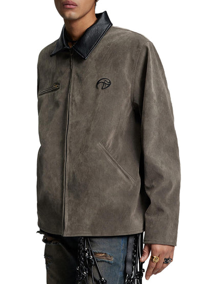 Retro Suede Detroit Motorcycle Jacket 