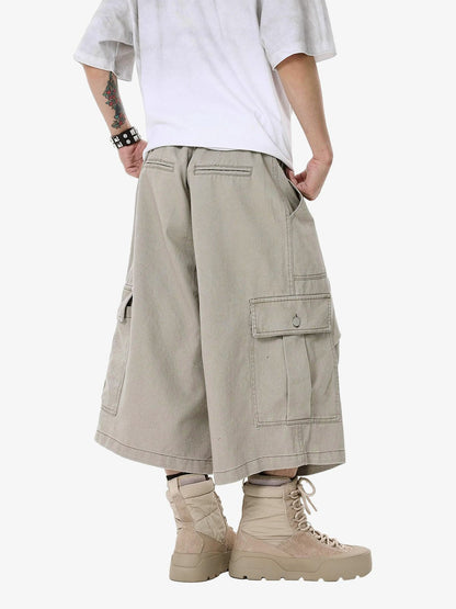 Thesupermade High Street Multi-pocket Workwear Casual Jorts 
