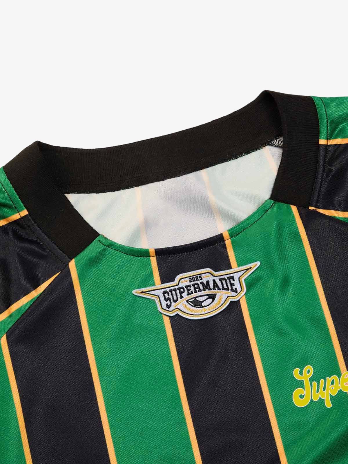 Original Retro Striped Spliced Sports Jersey T-Shirt - 2422 