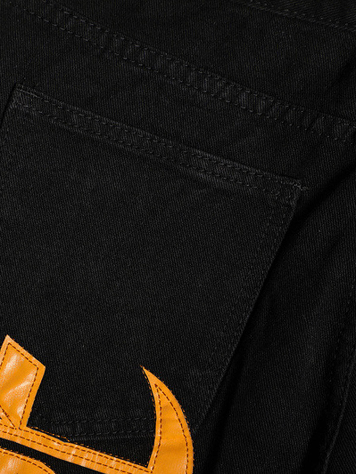 Thesupermade Burning Text Embroidered Letters Jeans -1478 