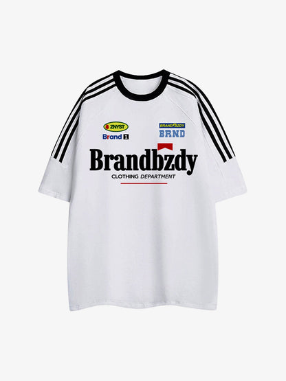 High Street Retro Badge Jersey T-shirt - 2084 