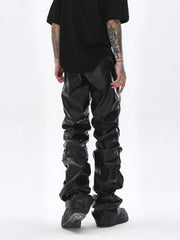 Thesupermade Punk Style Pleated Leather Pants - 2195 
