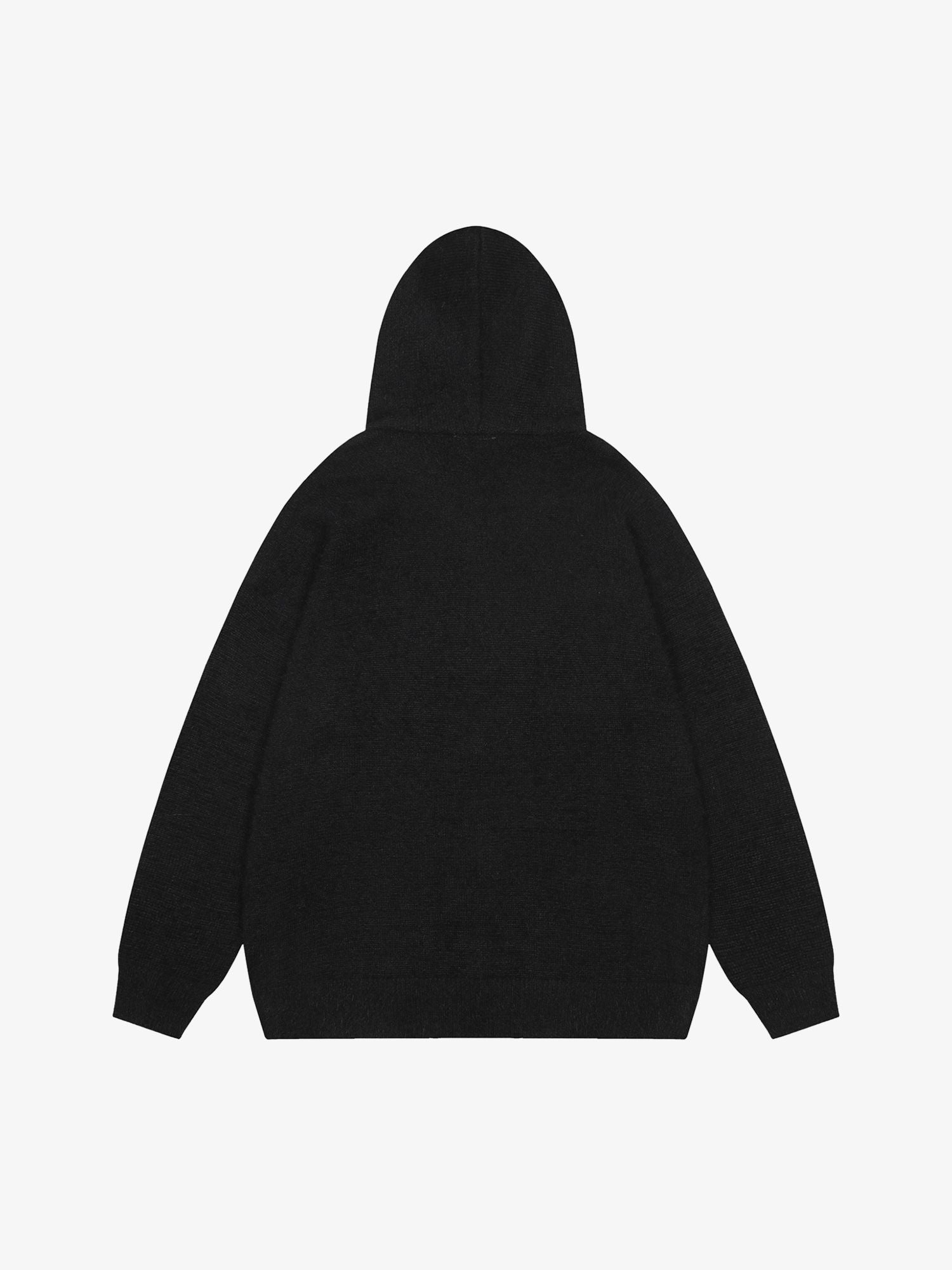 Thesupermade Star Knit Hooded Zip Up Cardigan Sweater 