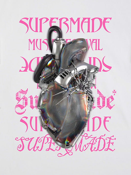 Cyberpunk Heart Graphic T-Shirt 