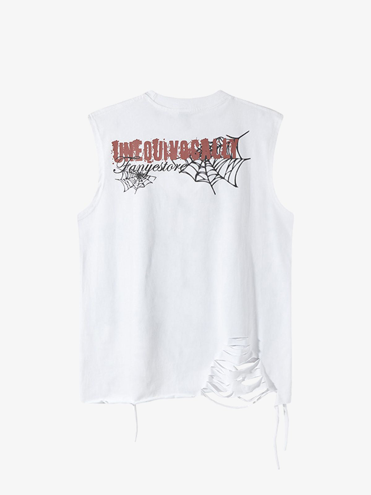 Raggedy Design Spider Web Graphic Vest - 2360 