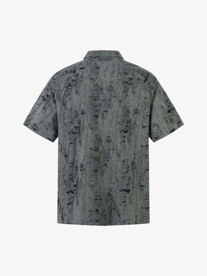 Distressed Ripped Short Sleeve Shirt 