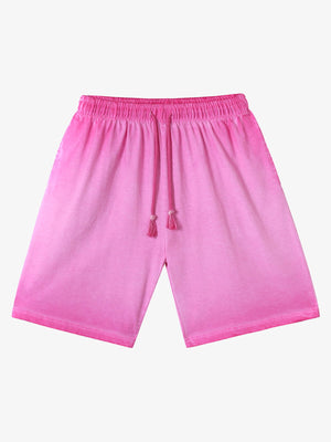 Distressed Washed Drawstring Shorts 